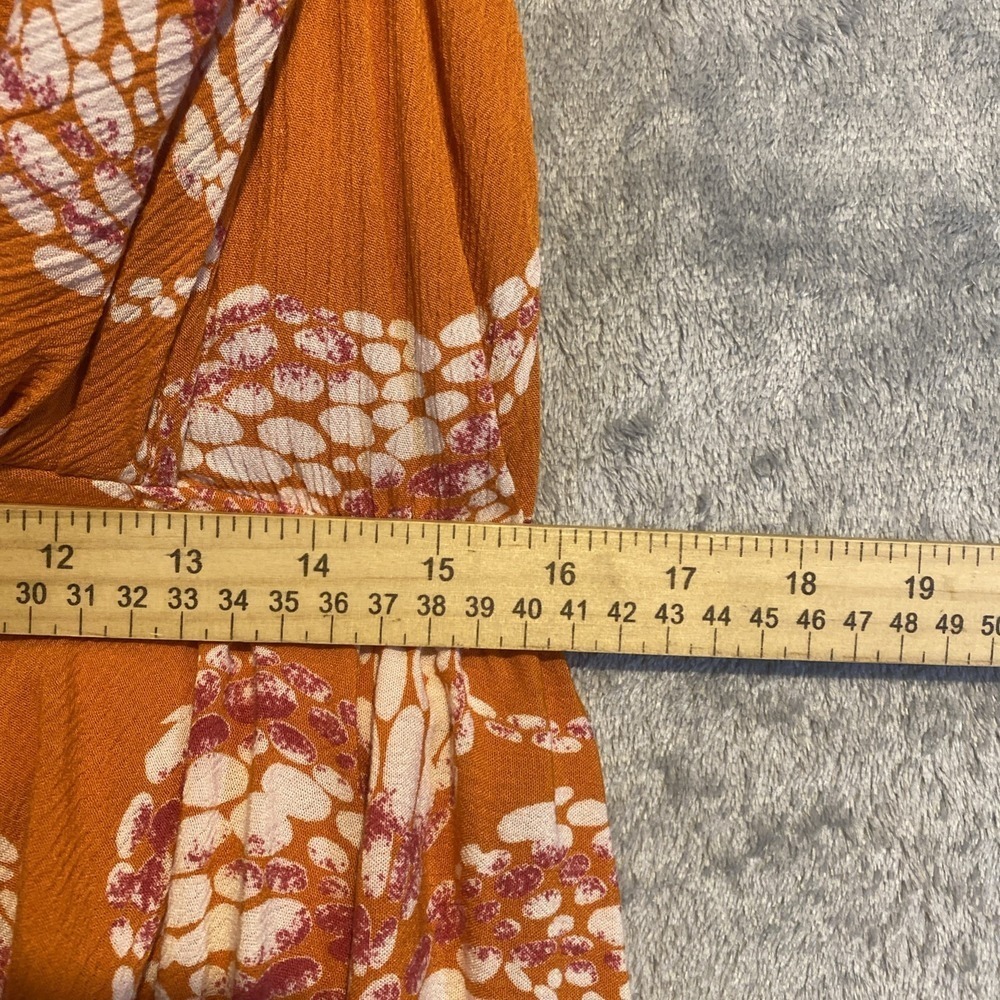 Maurices Top‎ Womens Sz S Orange Flowy Boho Hippie Cottage Beach Resort Cruise - Picture 5 of 11